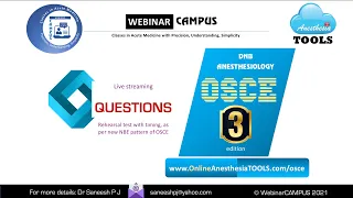 Anesthesiology OSCE trainer Questions 3.0 | AnesthesiaTOOLS | WebinarCAMPUS #saneeshpj