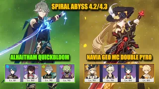 C0 Navia Geo MC Double Pyro & C0 Alhaitham Quickbloom | Spiral Abyss 4.2/4.3 | Genshin Impact