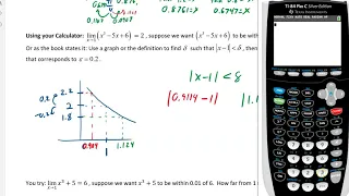 1 7 c rt II calculator finding delta given epsilon