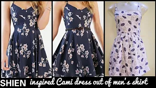 DIY : Recycle/Reuse Mens shirt Into Beautiful Cami Dress in 5 minutes~