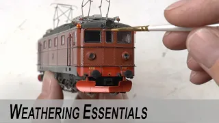 Weathering the Ma-locomotive in brown paint scheme
