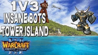 Warcraft 3 - 1 vs 3 Insane Computers | Tower Island