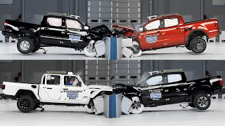 CRASH TEST Pickup Trucks 2023 - Chevy Colorado, Toyota Tacoma, Nissan Frontier, Ford Ranger