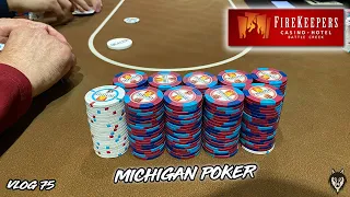2 SETS, FULL HOUSE, NUT FLUSH, 3 ALL-INS!! **FIREKEEPERS MICHIGAN | Poker Vlog #75