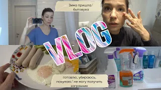 VLOG 165 Зима пришла/Бытовуха/уборка/завтрак/не могу получить загранник/ ну и покупки, как без них🙈