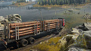Dangerous Logging Road - Ford CLT 9000 // SnowRunner gameplay