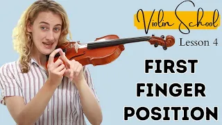 Violin School Beginners Lesson 4: First Finger Placement!