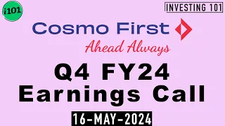 Cosmo First Q4 FY24 Earnings Call | Cosmo First Limited FY24 Q4 Concall