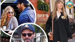 Taylor Swift at Bradley Cooper’s NYC Apartment with Blake Lively, Ryan Reynolds & Hugh Jackman