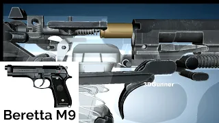 3D Animation: How a Beretta M9 / 92 Pistol Works