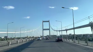 Казахстан. Мост в городе Семей  Семипалатинск. Kazakhstan. The roads.