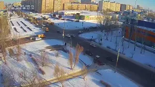 ДТП (сбит пешеход г. Волжский) ул. Мира ул. Оломоуцкая 27-02-2018 08-17