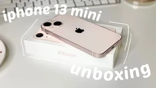 [unboxing]  iPhone 13 mini pink 💕 | aesthetic | iPhone 13 mini vs iPhone 11 pro max📱