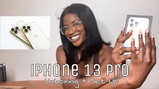 iPhone 13 PRO (GOLD, 128 GB) UNBOXING + SET UP | ACCESSORIES, FIRST IMPRESSIONS, + MORE