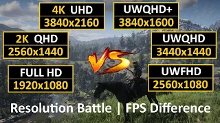 | Resolution Battle | FPS Difference | Ultrawide vs Standard | 21:9 vs 16:9 | Benchmark |