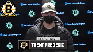Trent Frederic on the recent hits on Patrice Bergeron: "It's Bergy. You gotta stick up for him."