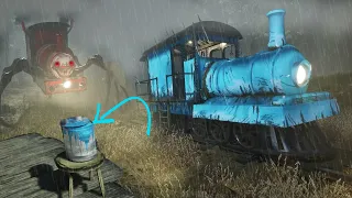 Choo Choo Charles - Cyan/Light Blue Train Color Location but it is RAINING (Charles Chases me!😱)