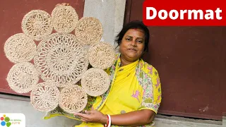 DIY Jute Door Mat Handmade|| Make Jute Rope Doormat at home easily|| #Jute DIY, Rug