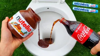 Experiment !! NUTELLA vs TOILET Coca Cola, Sprite, Pepsi and Mentos