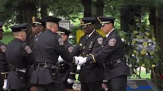 Flag folding ceremony at IMPD Deputy Chief James Waters' funeral