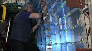 Video 141 Restoration of Lancaster NX611 Year 5.---Port side former fitted to KB976 rear fuselage.