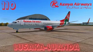 RFS - Real Flight Simulator | Kenya air -B737 | Lusaka - Luanda | Real Route | Trip Report | Hd