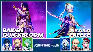 C0 Raiden Quickbloom & C0 Ayaka Freeze - Spiral Abyss 4.6 | Floor 12 9 Stars - Genshin Impact