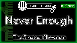 Never Enough (HIGHER +3) - The Greatest Showman - Piano Karaoke Instrumental