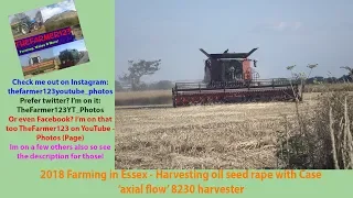 Farming in Essex: Harvesting oil seed rape with Case 'axial flow' 8230 harvester [18]