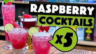 5 FUN Raspberry Cocktails | Easy Cocktails to make at Home Bar | Steve the Barman