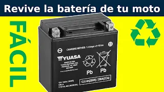 ✅ REPARAR batería de MOTO FÁCIL 🛵 REVIVE tu batería con simple TRUCO Mantenimiento de batería 12V #1