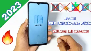 All Redmi FRP Unlock ONE Click 2023 / Redmi Apps Not Disable Solution / without Mi accout frp bypass