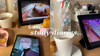 48 hour STUDY VLOG ❄️ 𐙚  ࣪ | waking up at 6 am , korean snack shopping 🛒 , productive days 💌