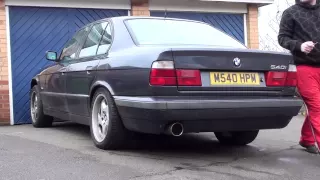 BMW e34 540i V8 M60B40 Manual Exhaust Sound Check (no muffler) my German V8