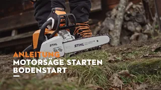 STIHL Benzin-Motorsäge MS 170 starten: Bodenstart