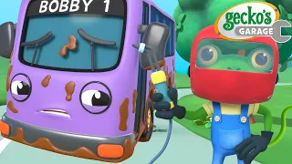 Bobby Bus Muddy Mayhem | Gecko's Garage | Trucks For Children | Cartoons For Kids