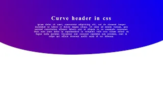Curved header in html and css | Computer Science
