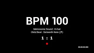 Metronome BPM 100 / Hi-hat / 16th (Closed)
