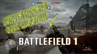 LONGEST HEADSHOT EVER 1400FT! (BATTLEFIELD 1 FUNNY MOMENTS)