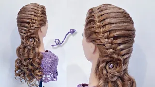 Trenza francesa con rizos | Trenzas fáciles | La reina de las trenzas