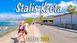 Stalis Crete, walking tour in 4k, Kreta, Greece 2023