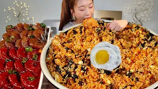 ASMR 이맘때 먹어줘야하는 열무비빔밥 새우장 리얼먹방 :) young radish bibimbap, Shrimp sauce MUKBANG