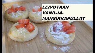 Leivotaan: Vanilja-mansikkapullat