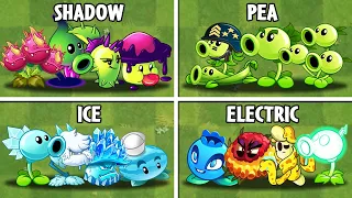 16 Teams Pea vs Shadow vs Ice vs Electeic - PvZ 2 Team Plant vs Team Plant