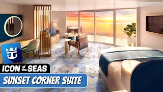 Icon of the Seas | Sunset Corner Suite Walkthrough Tour | Royal Caribbean 2024 | 4k