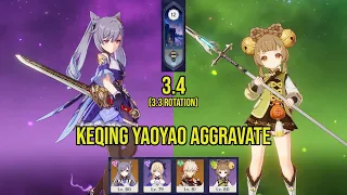 C2 KEQING Aggravate (w/ C0 YAOYAO) | 3.4 Spiral Abyss Floor 12 (3.3 Rotation) | Genshin Impact