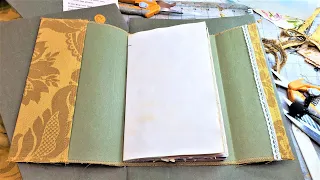 How to Make A Fabric Covered Junk Journal from A File Folder!  Ready to Play?! The Paper Outpost! :)