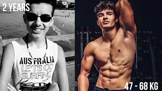 2 Years Natural Body Transformation #motivation  47-68kg / 18-20yo