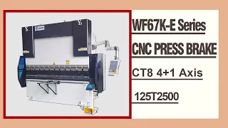 RONGWIN WF67K-E 125T2500 CT8 CNC controller electro hydraulic press brake machine bending workpiece