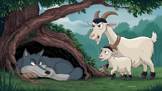 The Wolf & The Seven Little Goats | Animal kids Cartoon | Jingle Toons Fairy Tales | Kids Story